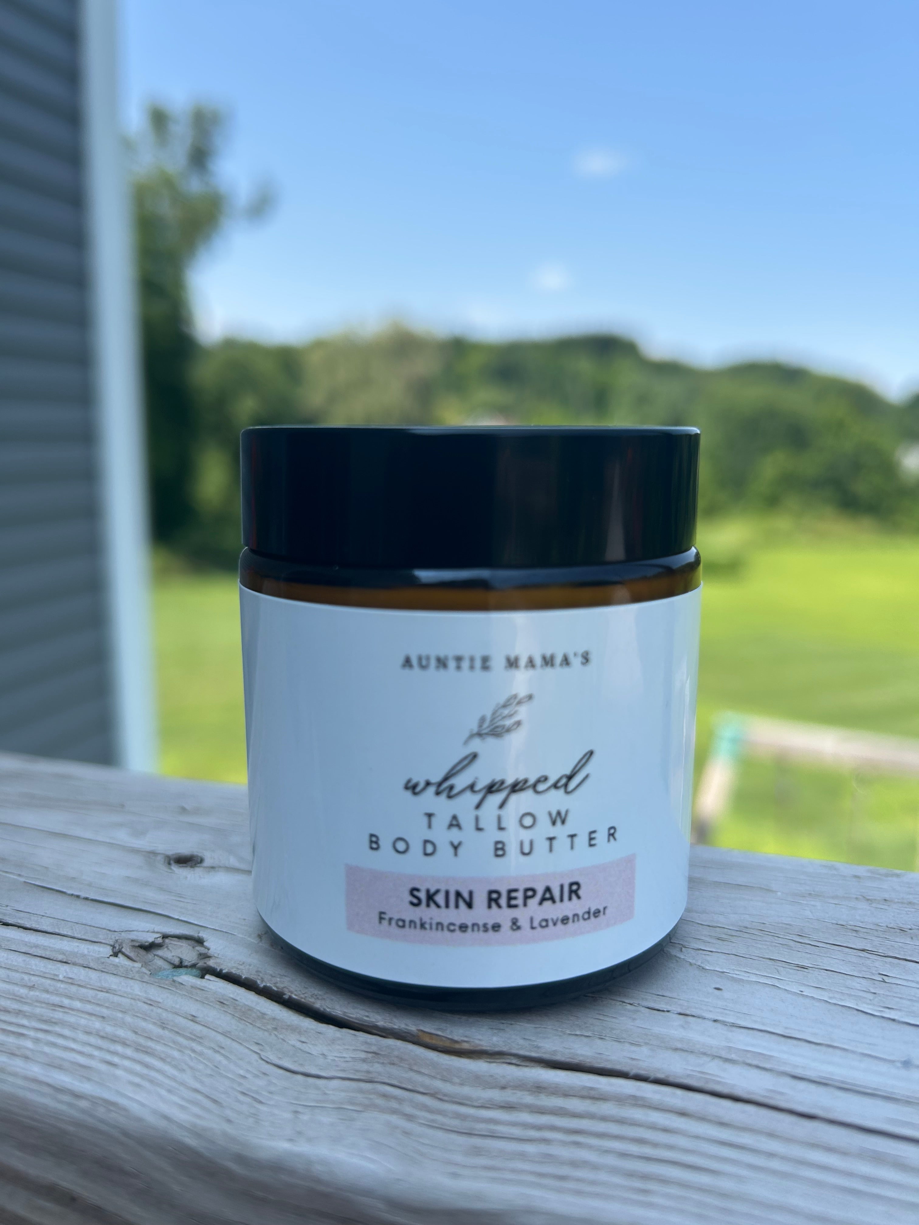 Grass Fed Tallow Whipped Body Butter - Skin Repair - Arnica, Calendula, Chamomile, Frankincense & Lavender