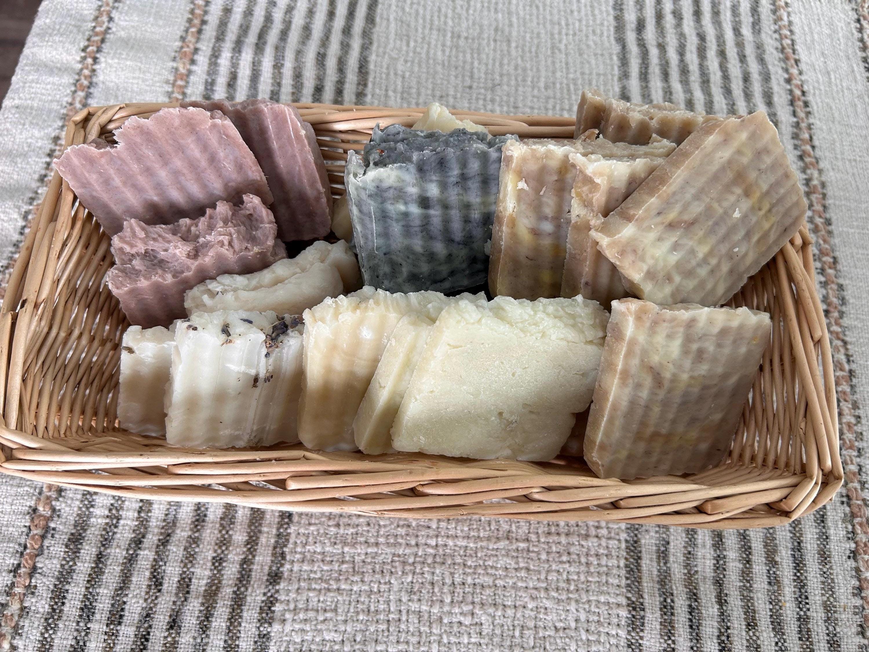 Very Thin Cut Grass Fed Tallow Bar Soap Ends - 1 lb Sampler