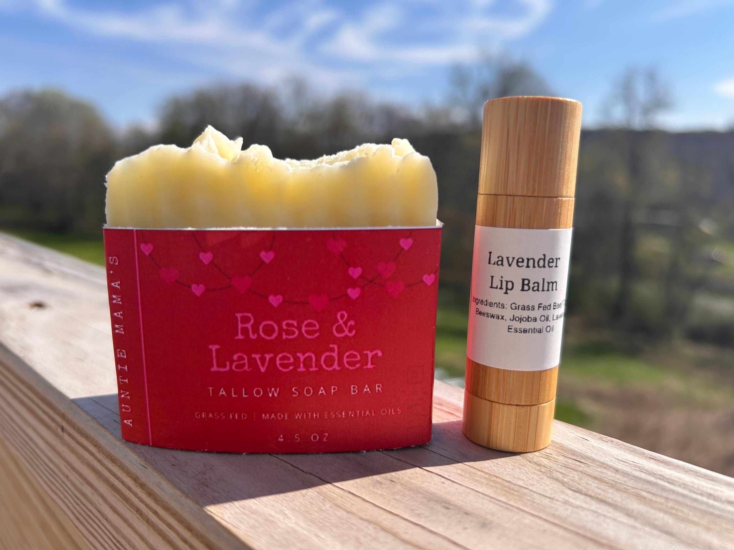 Grass Fed Tallow Bar Soap & Lip Balm Gift Set - Mothers Day Gift