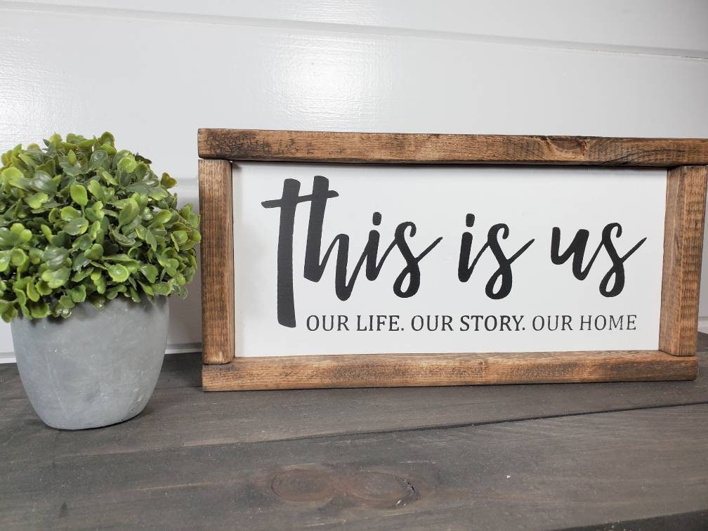 This Is Us Framed Wood Sign - Rustic Wood Sign