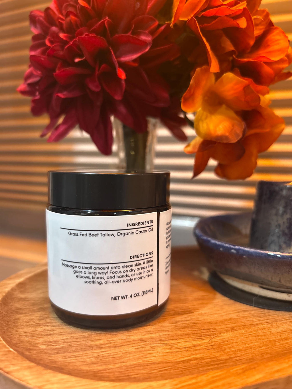 Unscented Grass Fed Whipped Tallow Balm, Organic Skin Cream, Tallow Body Butter