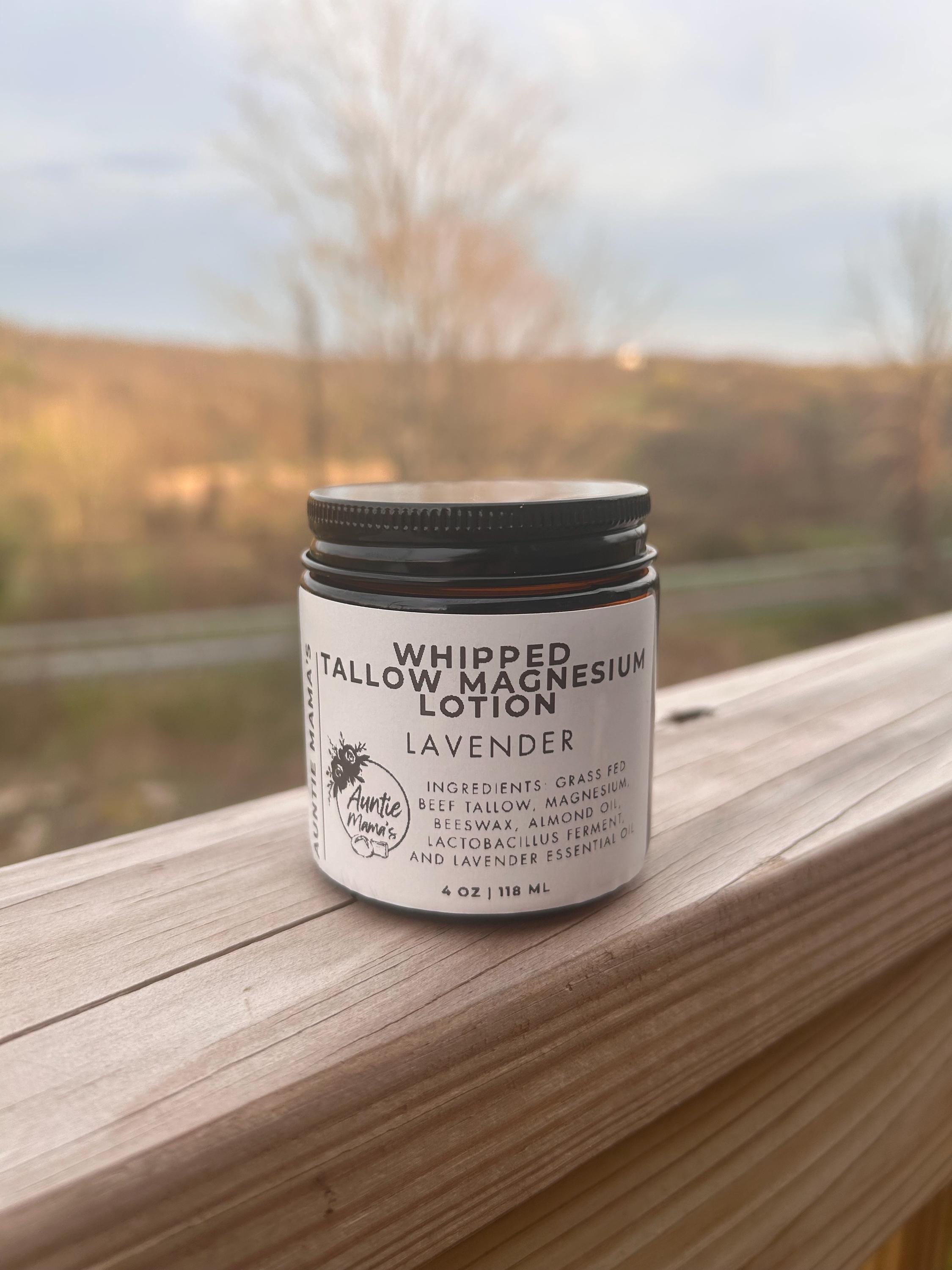Grass Fed Tallow Magnesium Lotion - Lavender