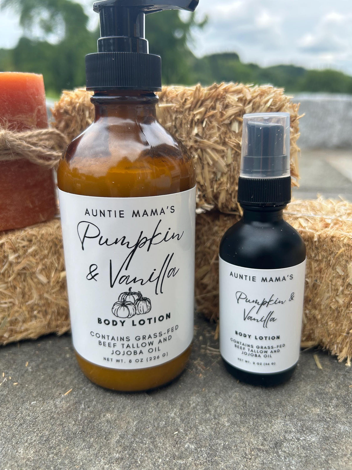 Fall Pumpkin Variety Pack - Grass Fed Tallow Pumpkin & Vanilla Soap - Lotion -  Tallow Lip Balm
