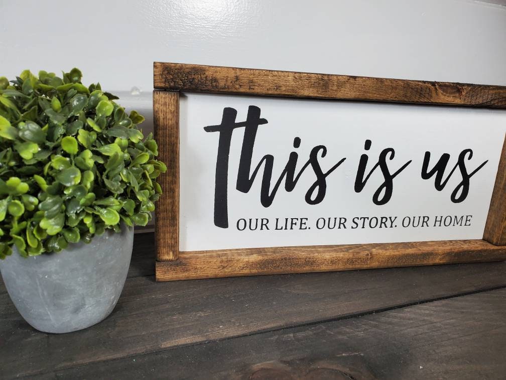 This Is Us Framed Wood Sign - Rustic Wood Sign
