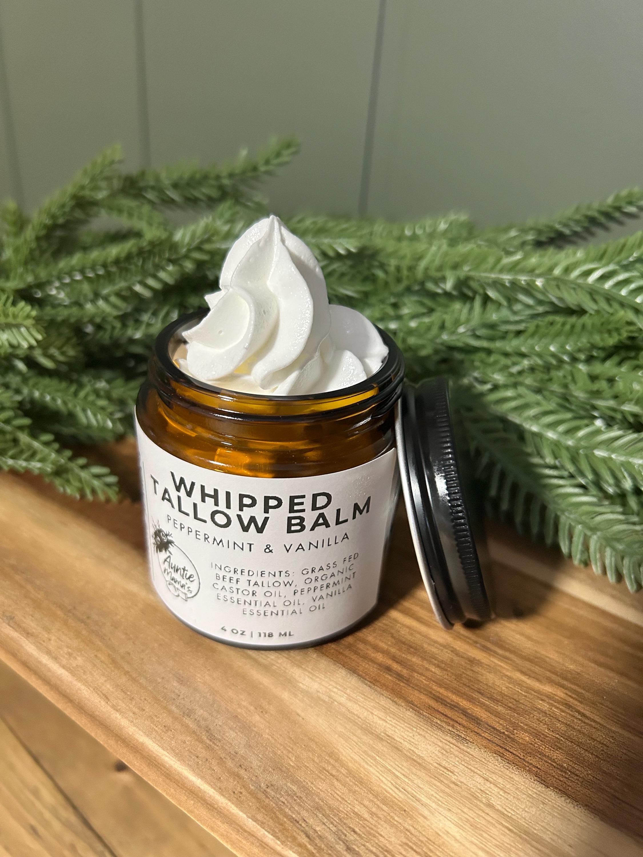 Grass Fed Whipped Tallow Balm, Organic Skin Cream, Tallow Body Butter