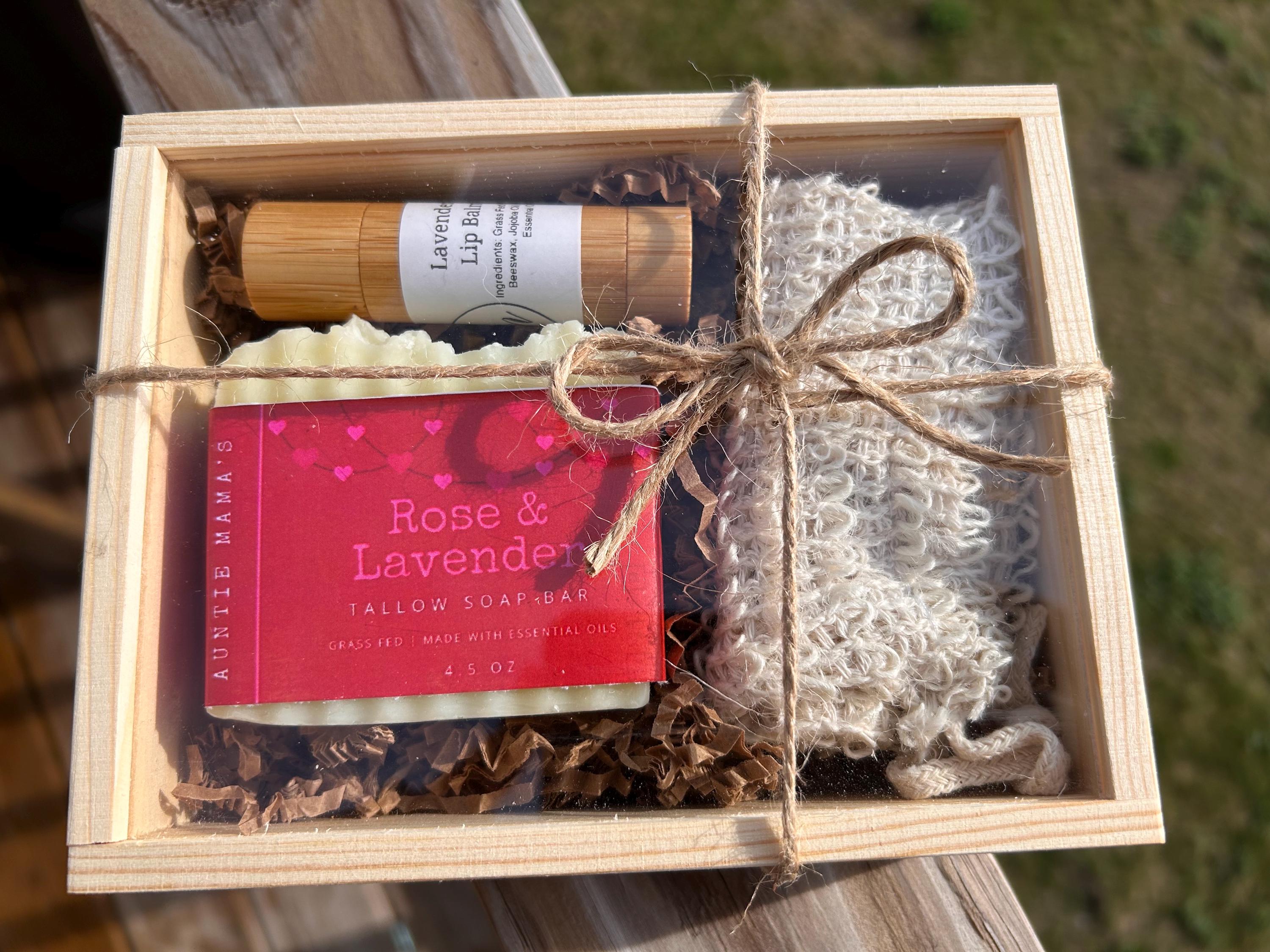 Grass Fed Tallow Bar Soap & Lip Balm Gift Set - Mothers Day Gift