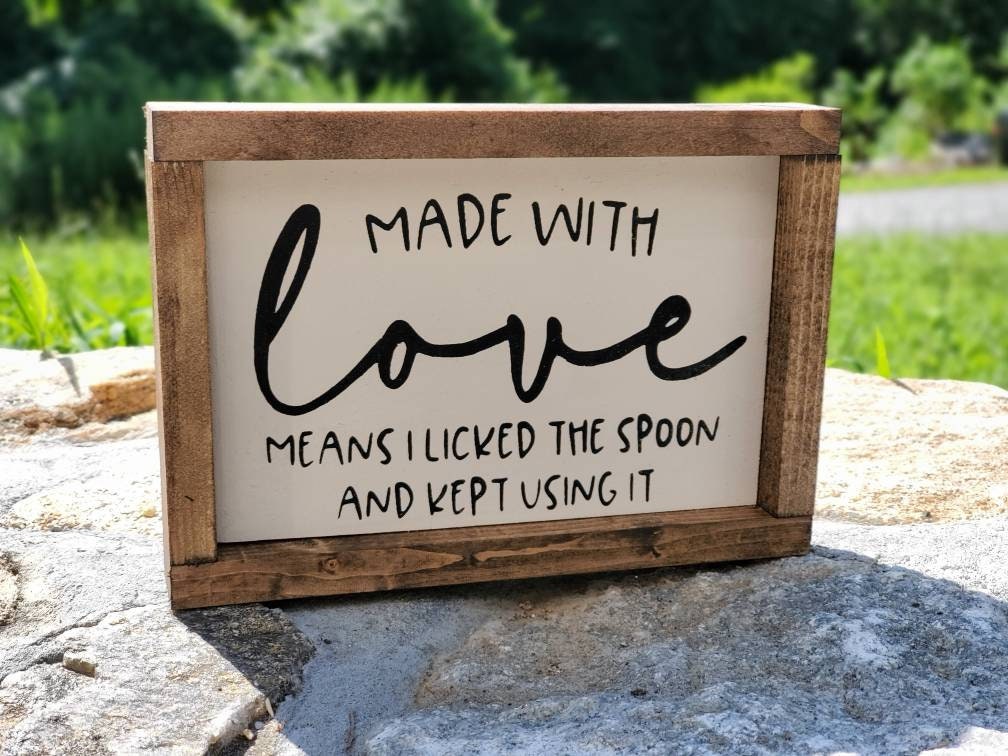 Made With Love Sign - Rustic Kitchen Sign - Farmhouse Kitchen Sign