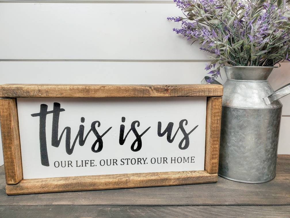 This Is Us Framed Wood Sign - Rustic Wood Sign