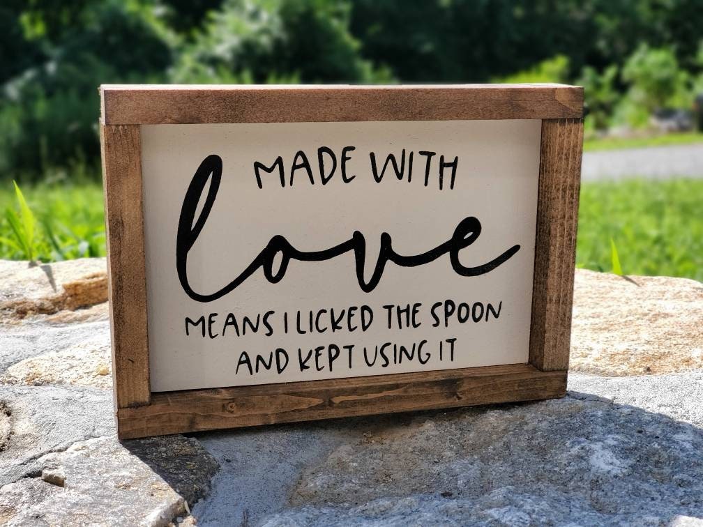 Made With Love Sign - Rustic Kitchen Sign - Farmhouse Kitchen Sign